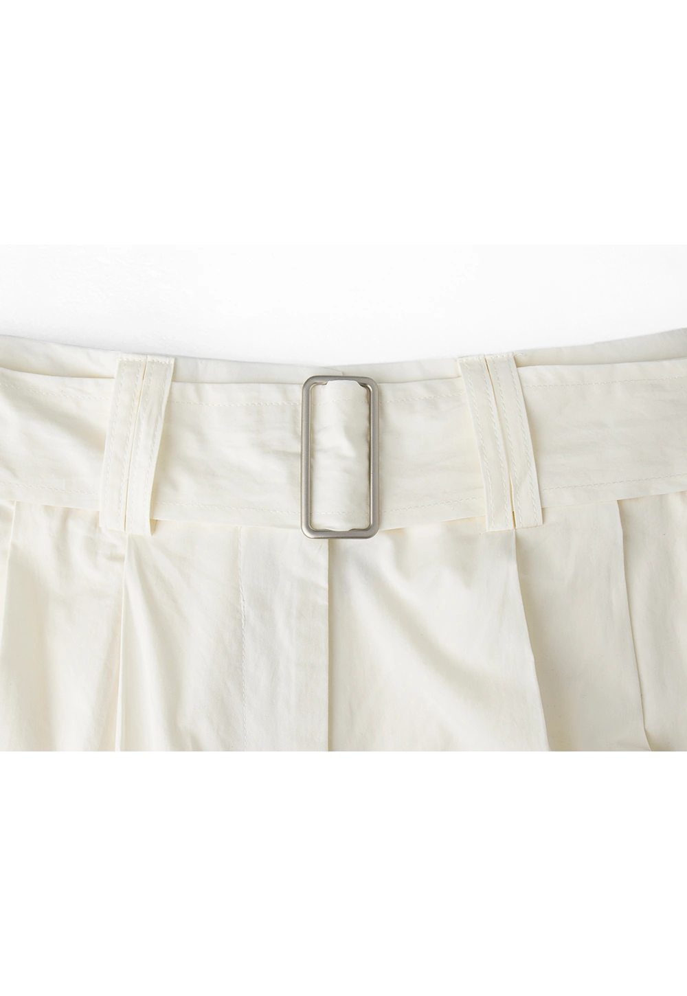 Pantalón culotte plisado con cinturón para mujer