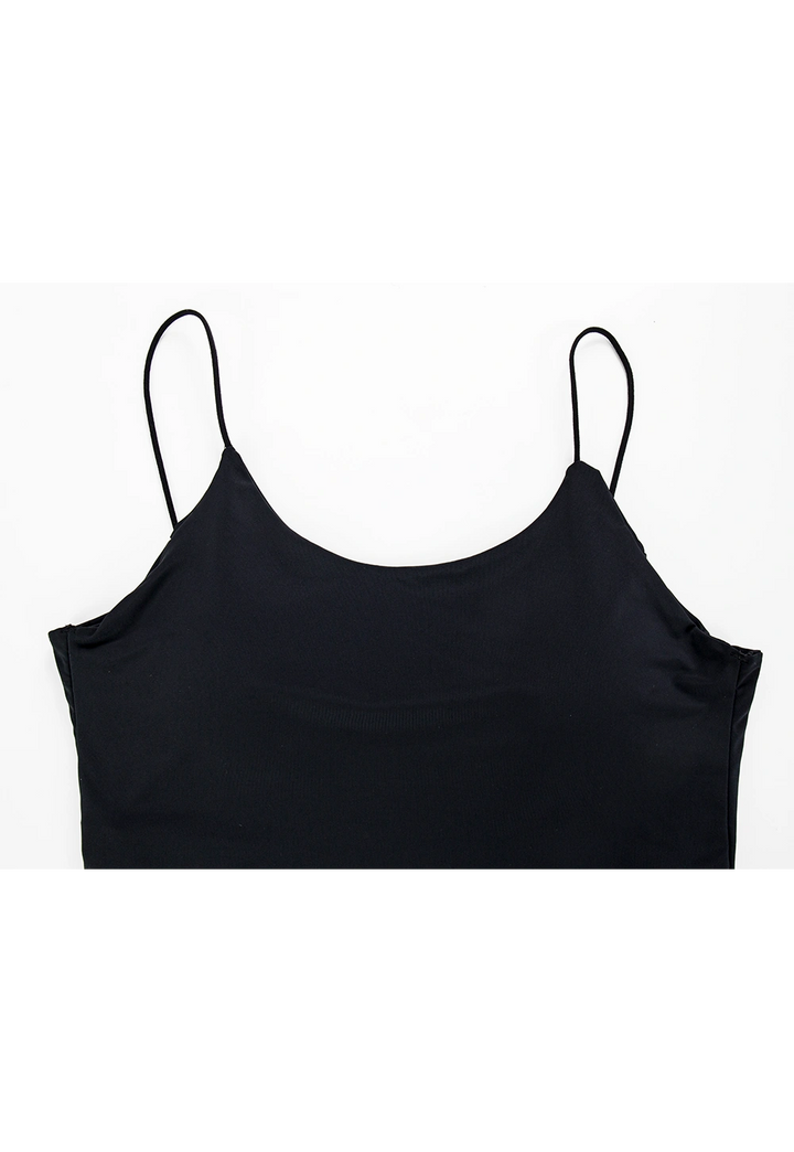 Women's Black Spaghetti Strap Crop Top