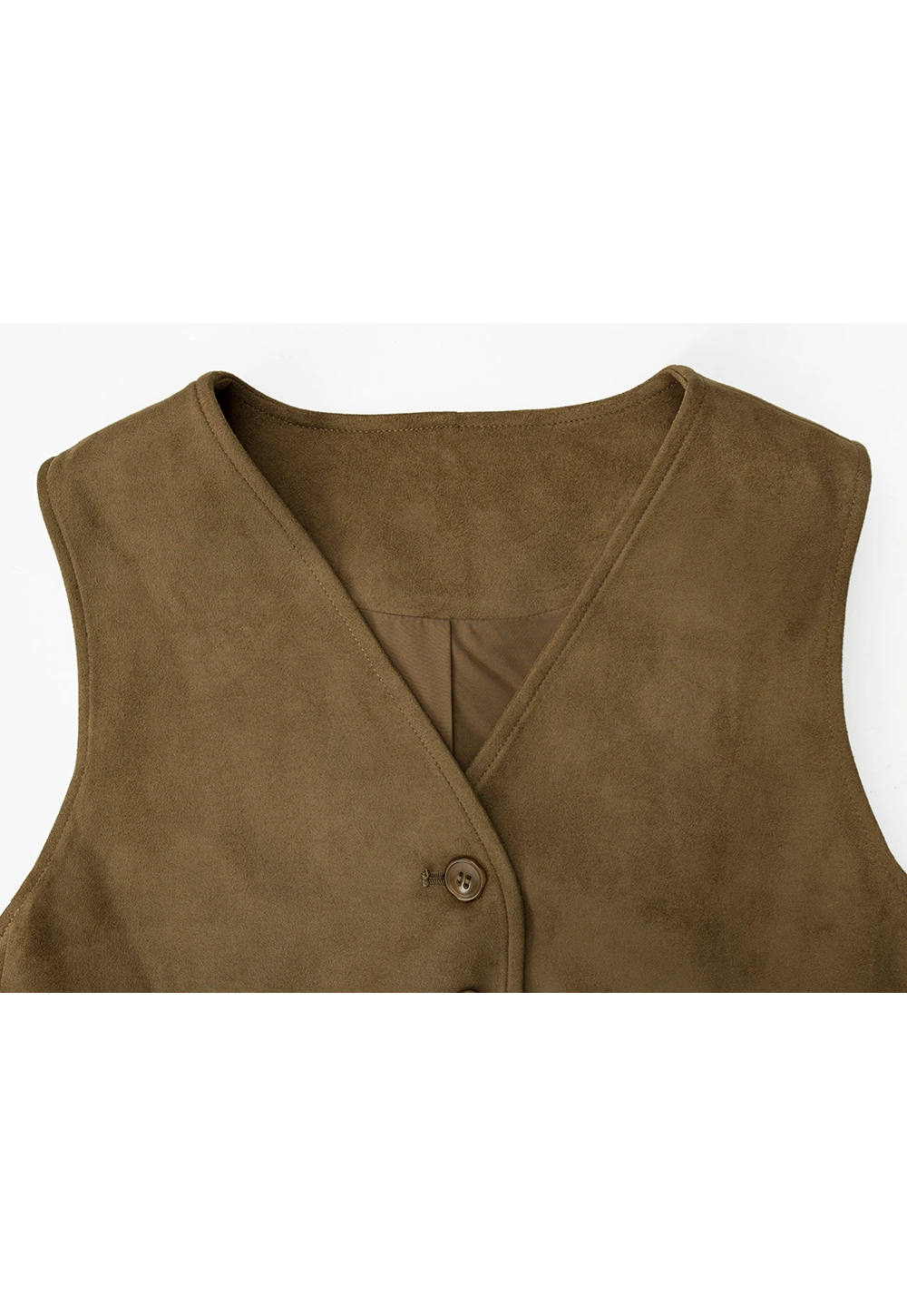 Women's Suede Button-Up Vest