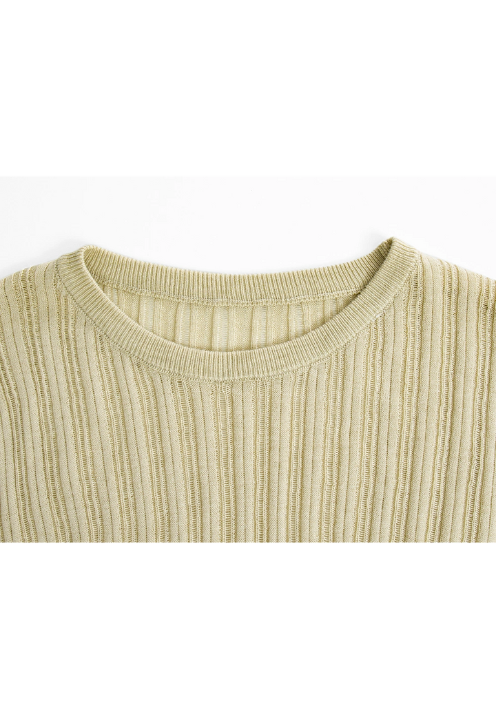 Women's Long-Sleeve Ribbed Knit Top