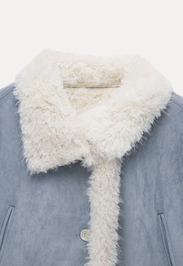 Women's Faux Shearling Lined Suede Jacket