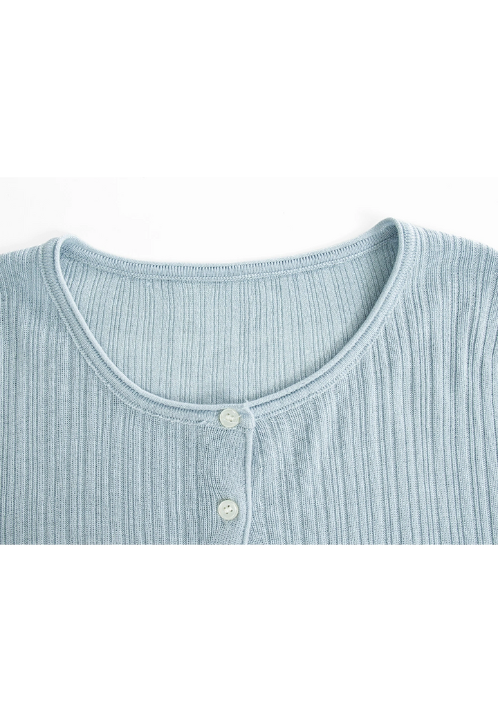 Women's Ribbed Button-Up Cardigan