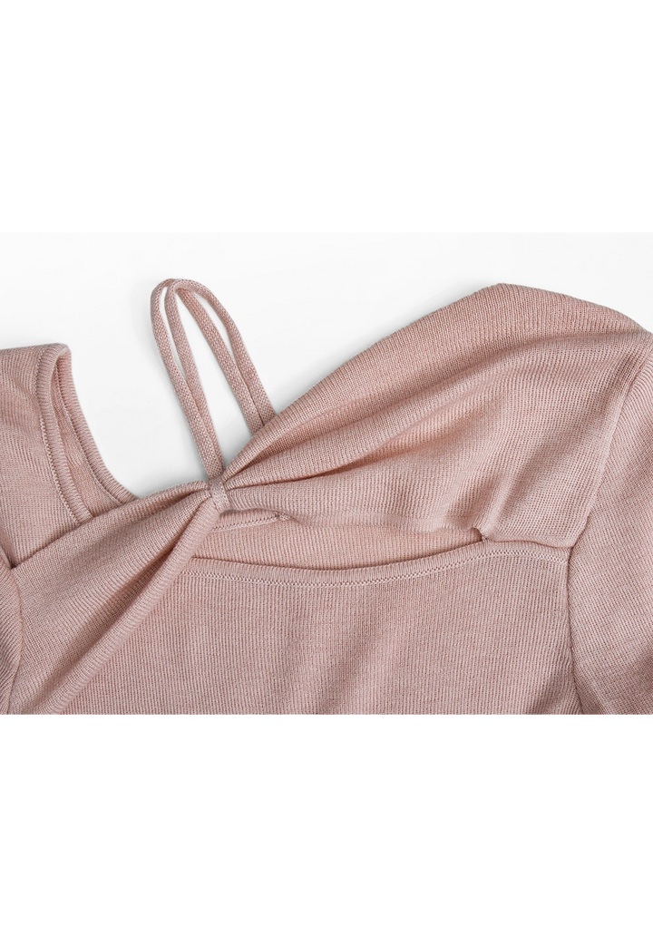 Elegant Taupe Asymmetrical Top