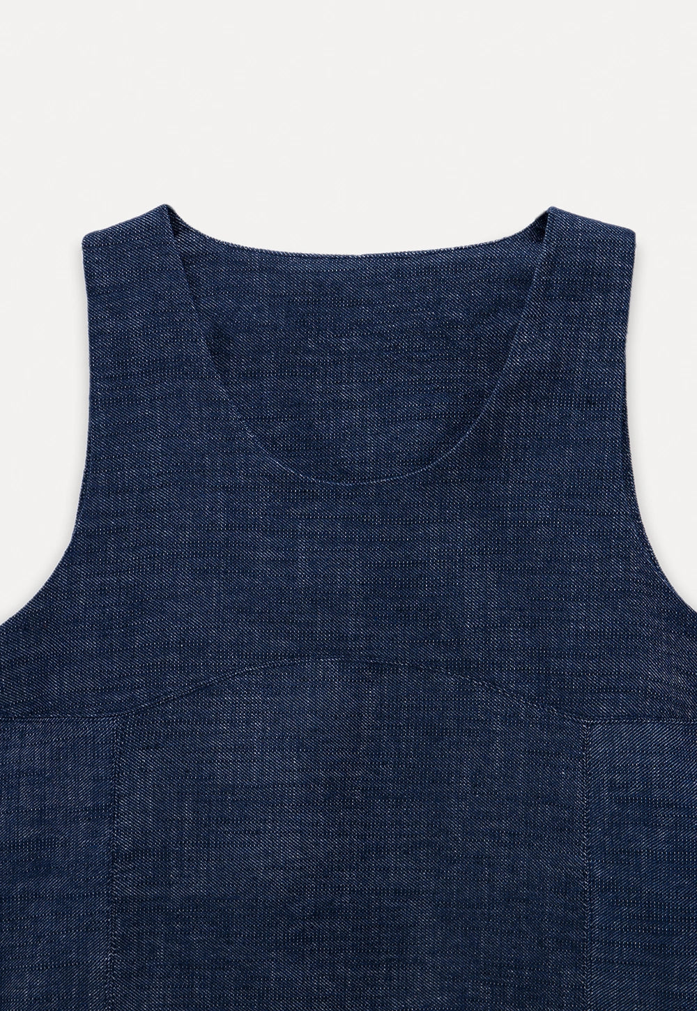 Minimalist Denim Sleeveless Dress with Pockets