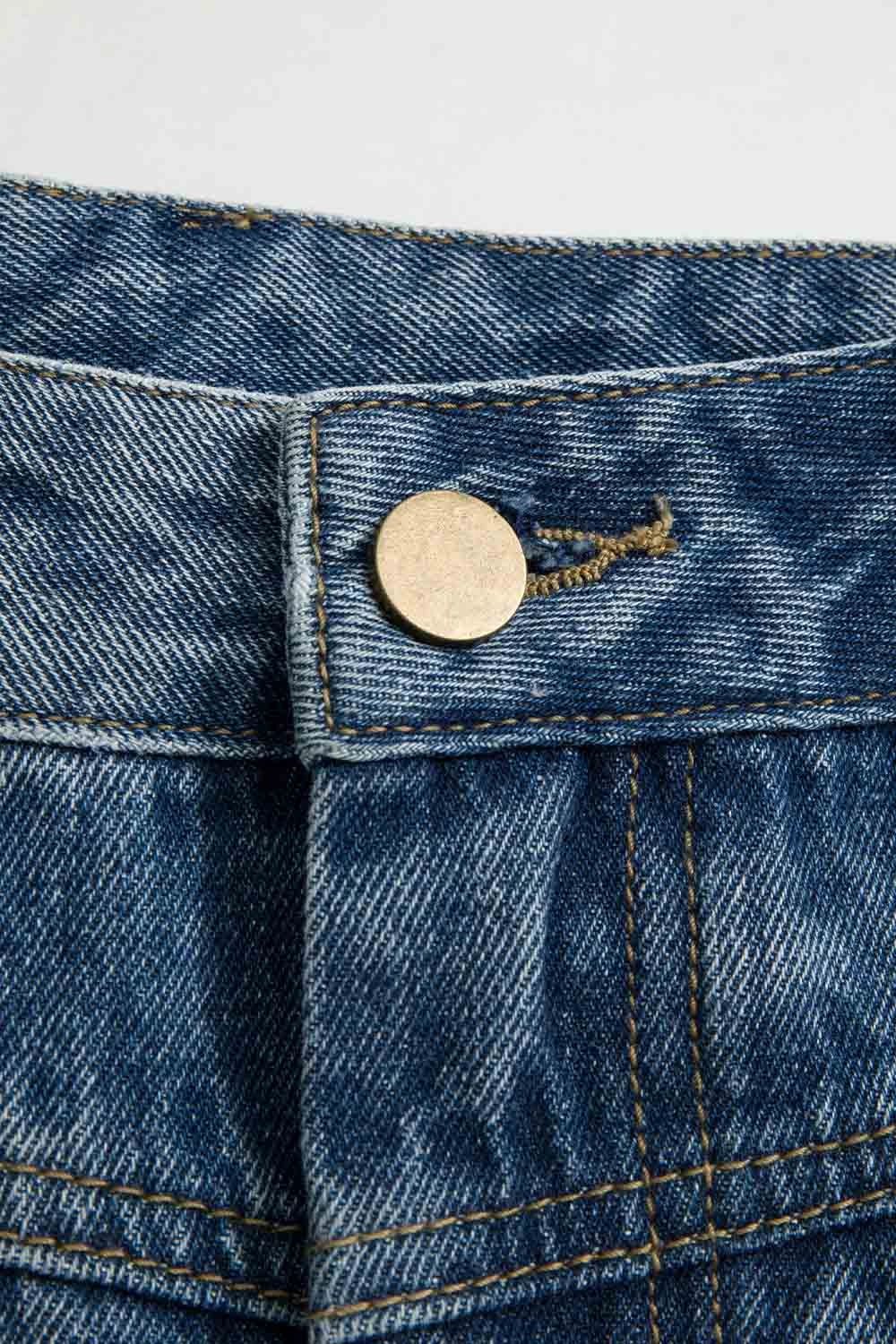 Jupe trapèze classique en jean taille haute pour femme