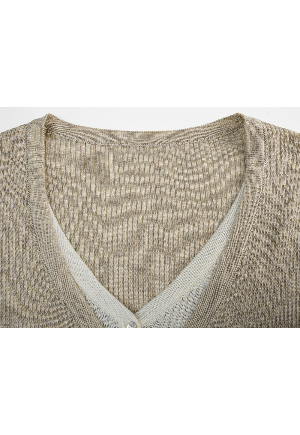 Ribbed V-Neck Cardigan