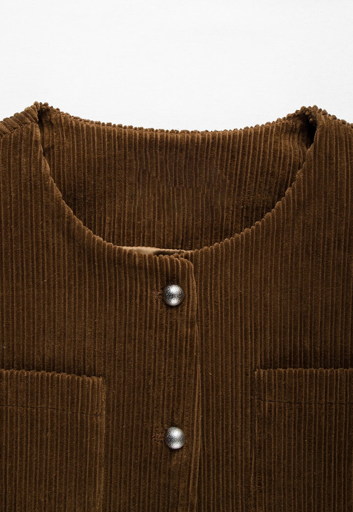 Corduroy Set: Button-Up Jacket and Mini Skirt