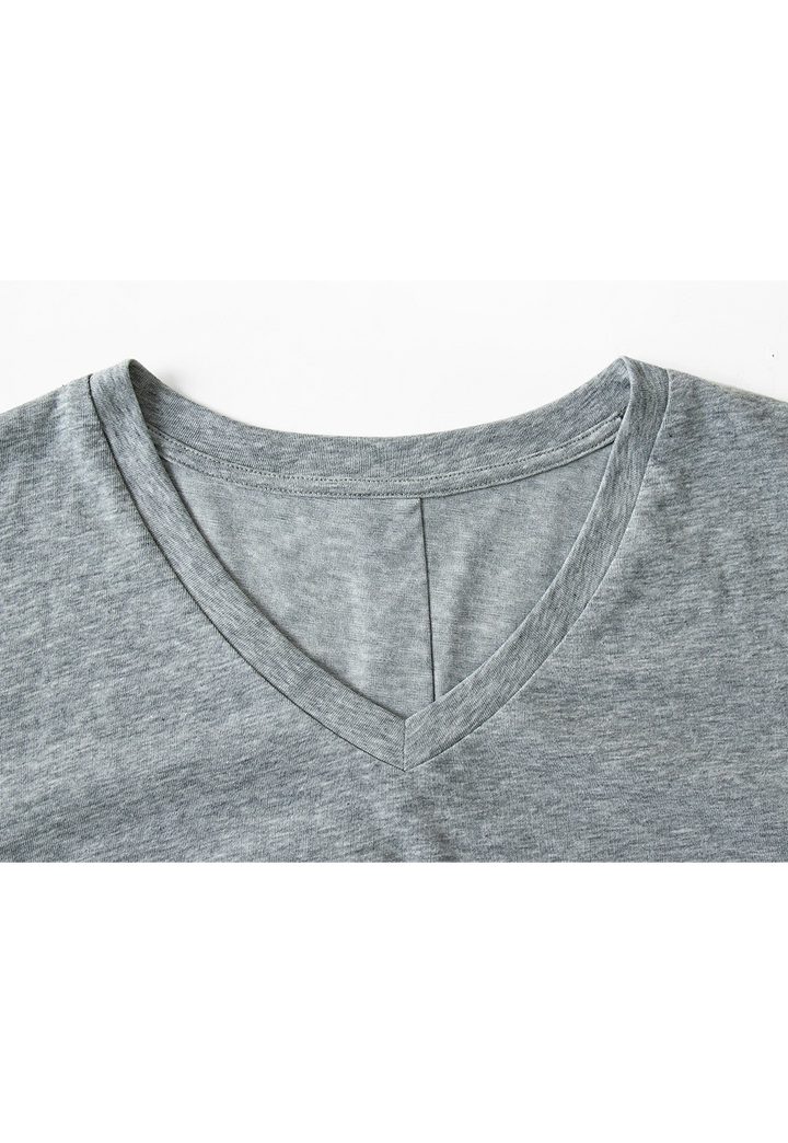 Damen-T-Shirt mit V-Ausschnitt und Twist-Detail