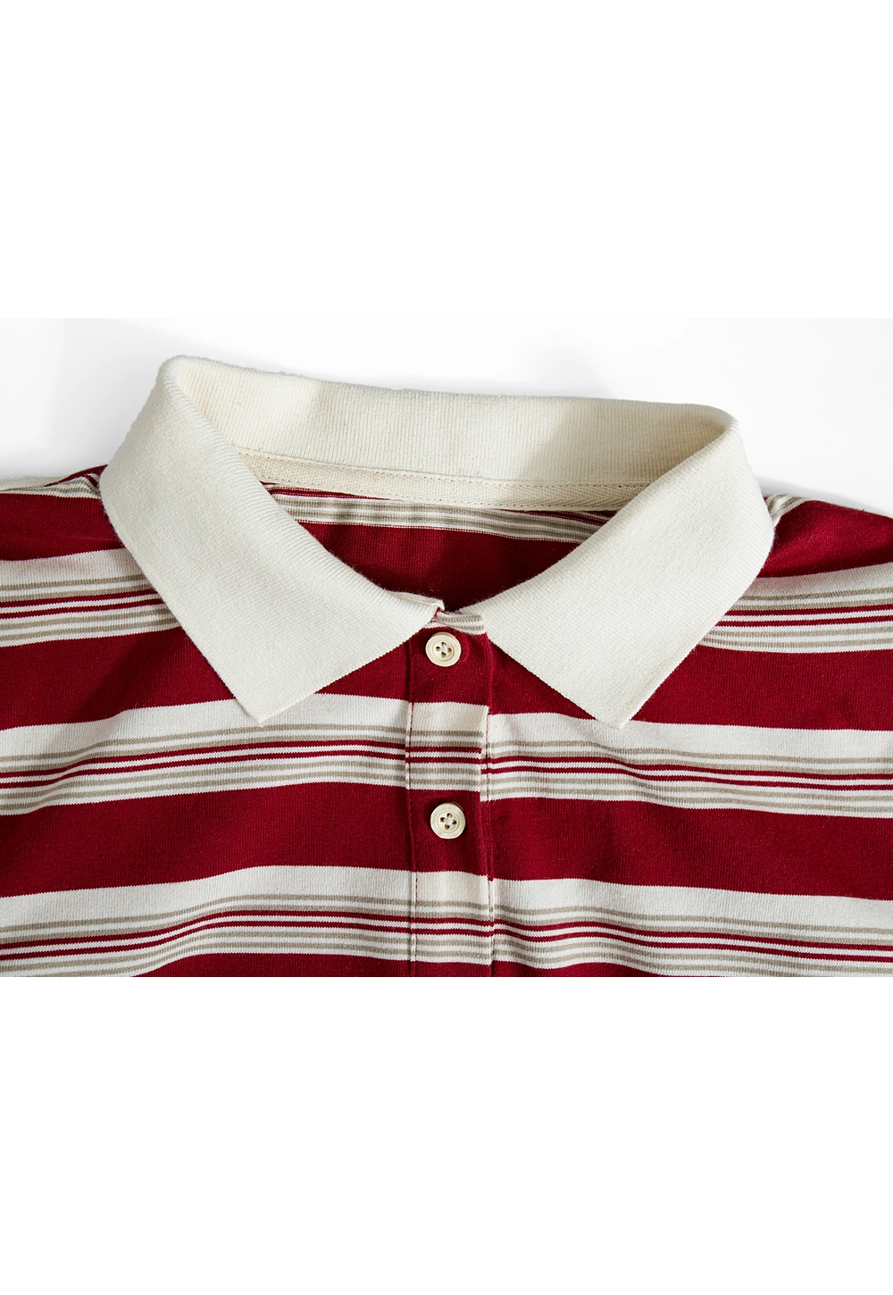 Women's Striped Polo Shirt with Contrast Collar