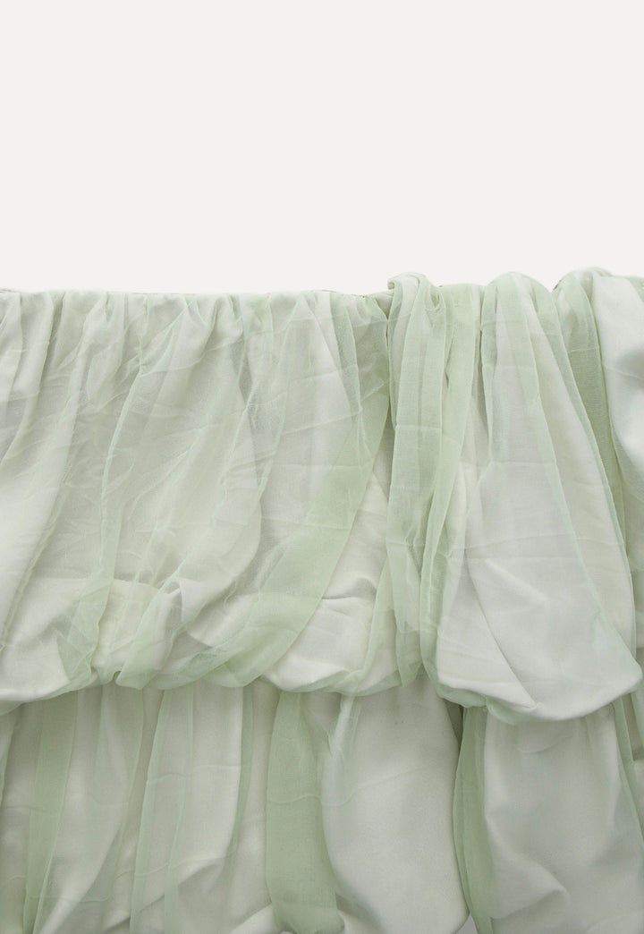 Layered Ruffle Organza Mini Skirt