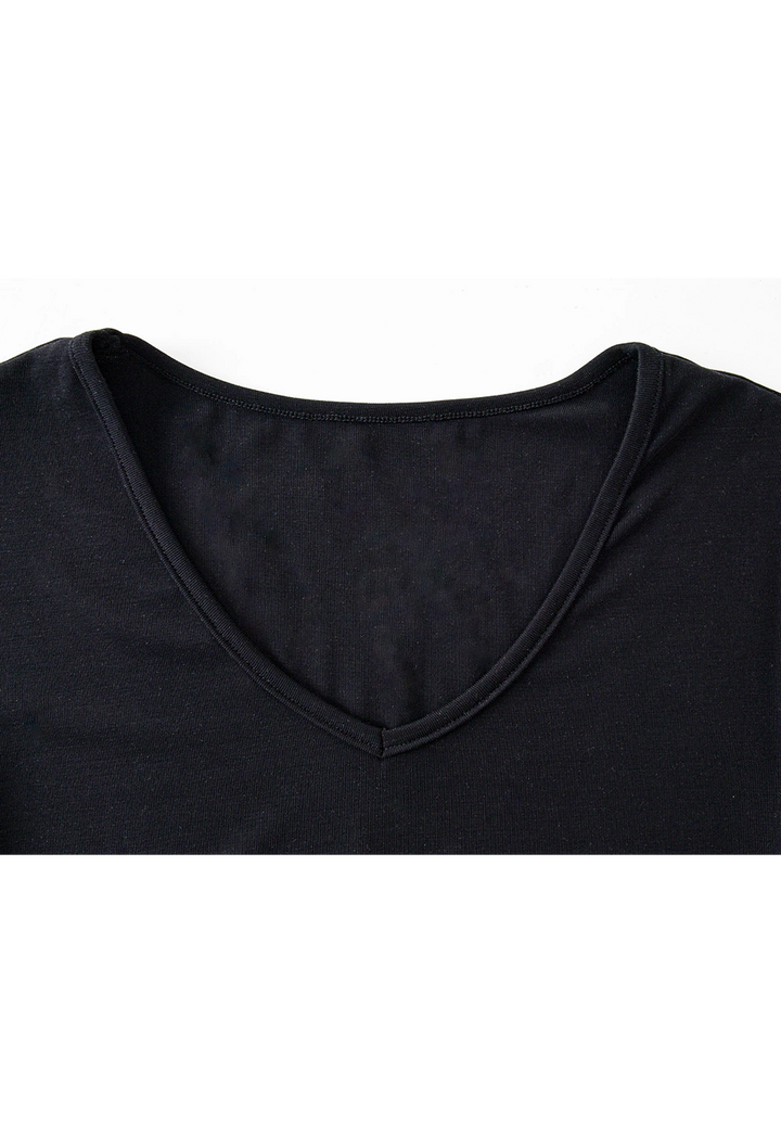 Top de punto con cuello en V para mujer