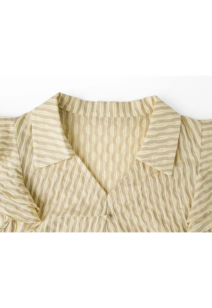 Women's Striped Ruffle Sleeve Blouse