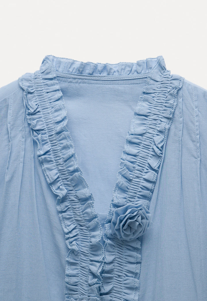 Women’s Ruffle-Trim Long Sleeve Blouse