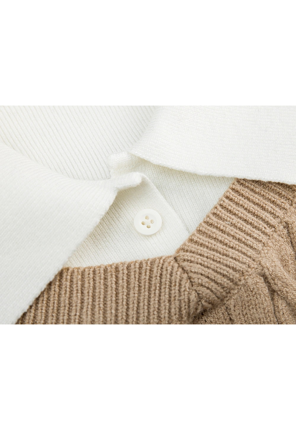 Cable Knit Sweater with Collar Detail