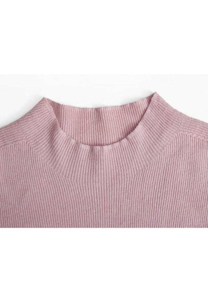 Women's Stand Collar Knit Top - Long Sleeve