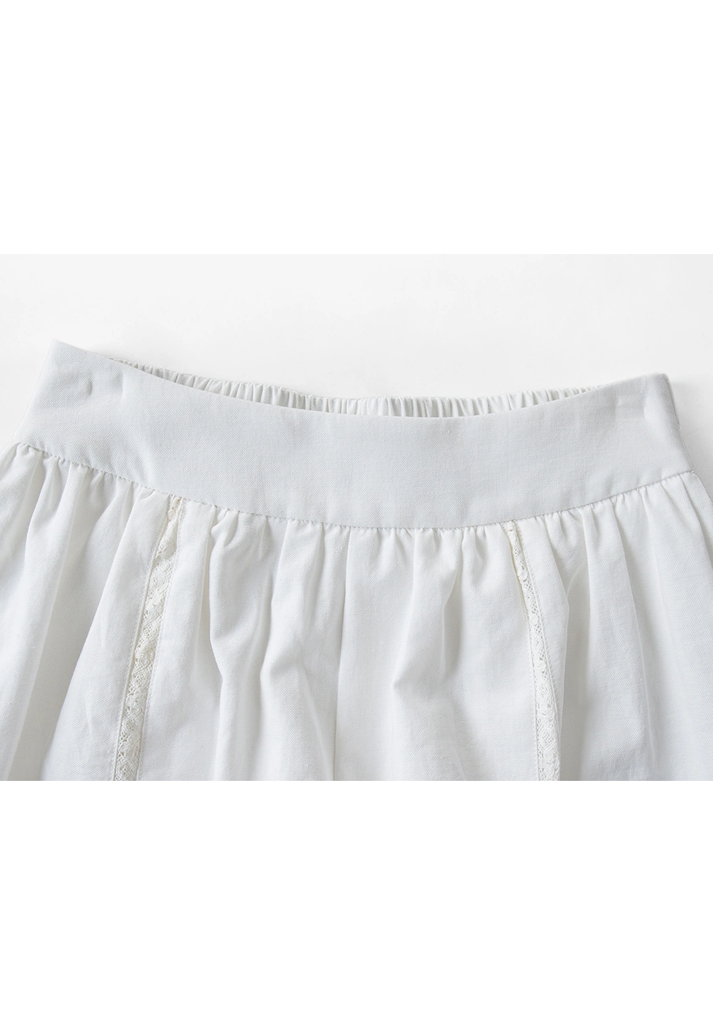 Women's Pleated Lace-Detail Shorts