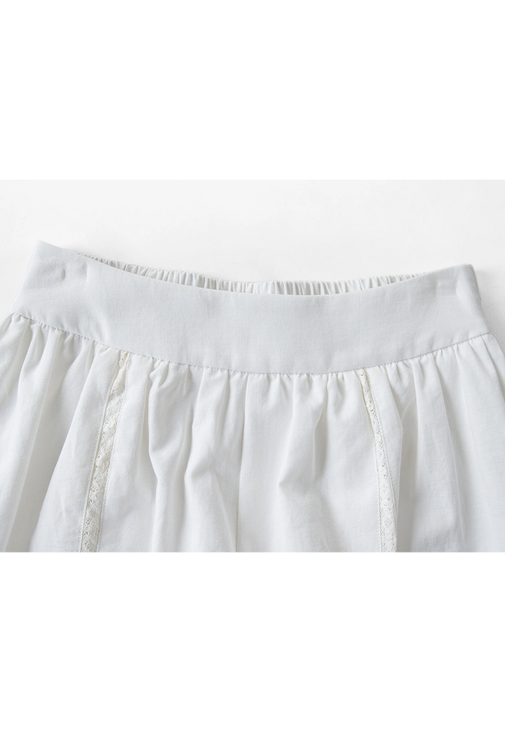 Women's Pleated Lace-Detail Shorts