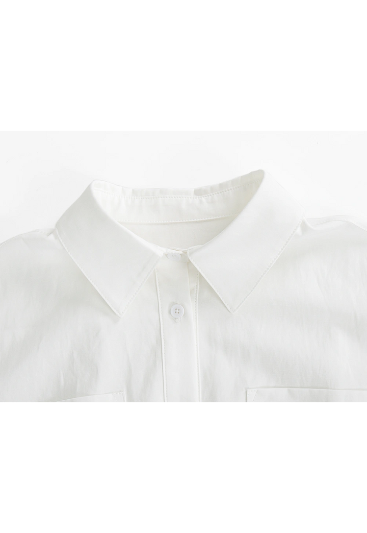 Women's White Sleeveless Button-Down Blouse