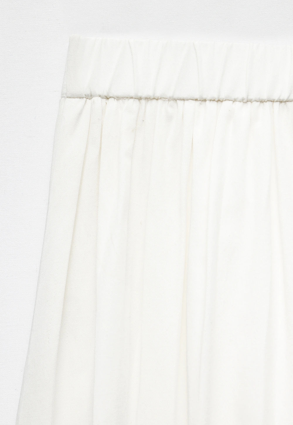 White Pleated A-Line Midi Skirt