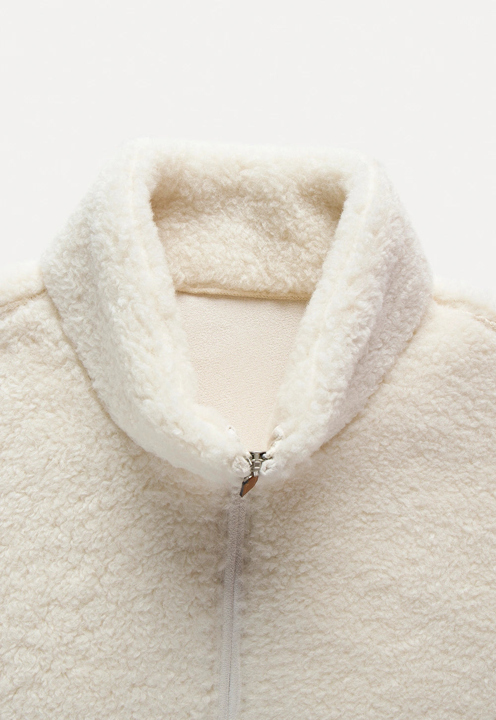 Lambswool Stand Collar Fur Short Coat