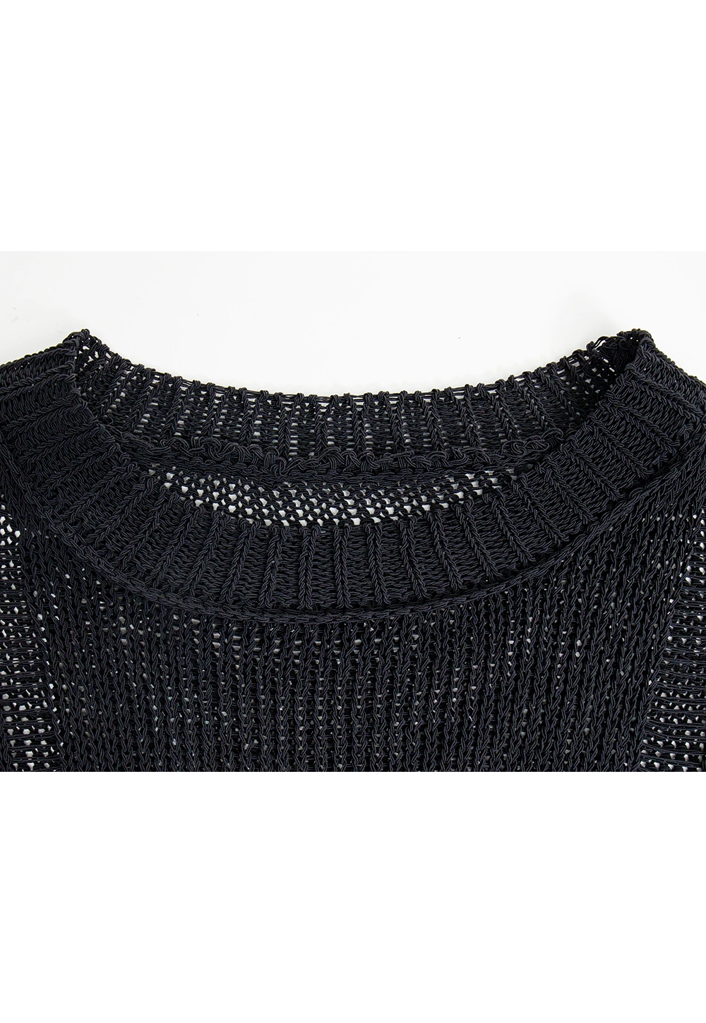 Women's Distressed Knit Long Crop Top