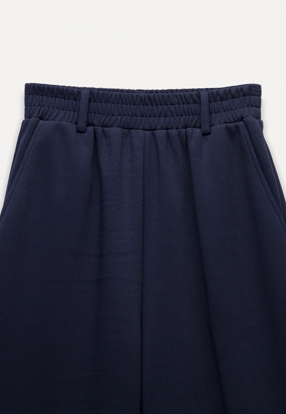 Comfortable Navy Wide-Leg Elastic Waist Pants