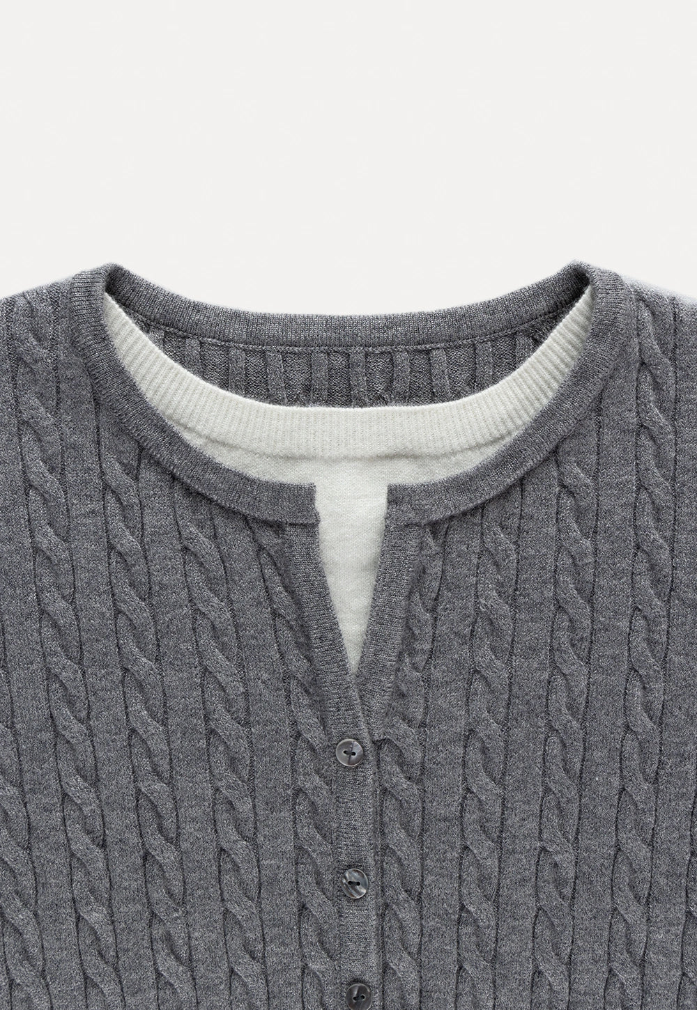 Women's Cable Henley Sweater