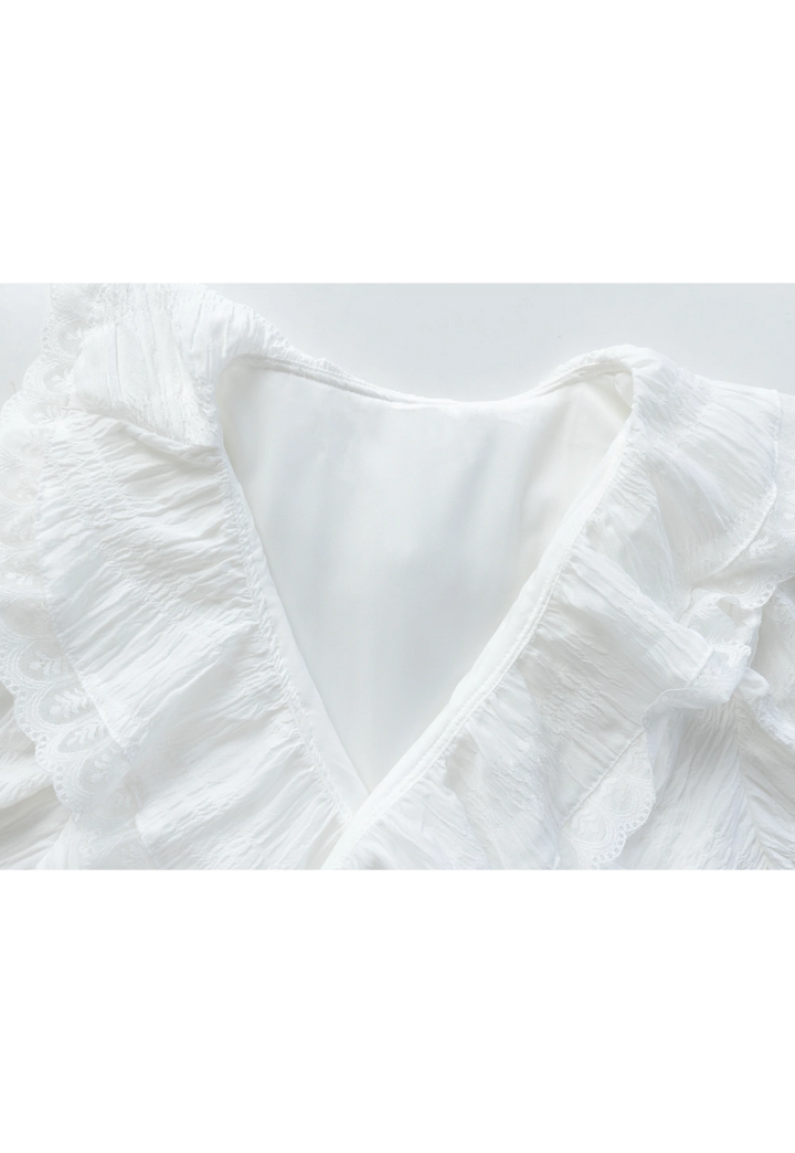 Women's 3/4 Sleeve Ruffle Wrap Maxi Dress
