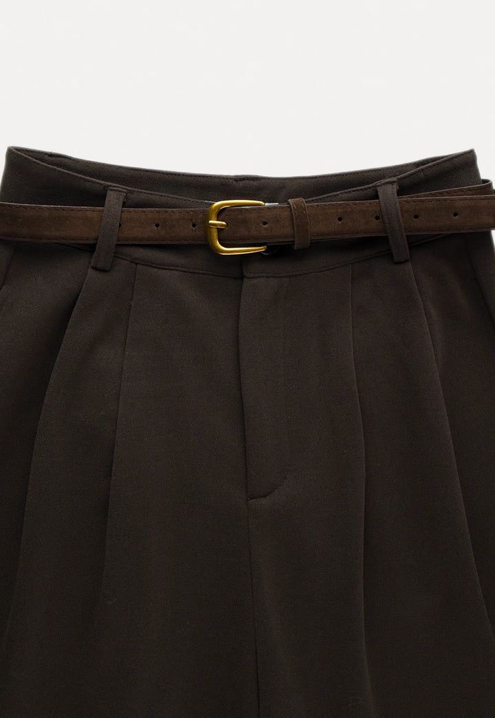 Women's Wide-Leg High-Waist Trousers with Belt