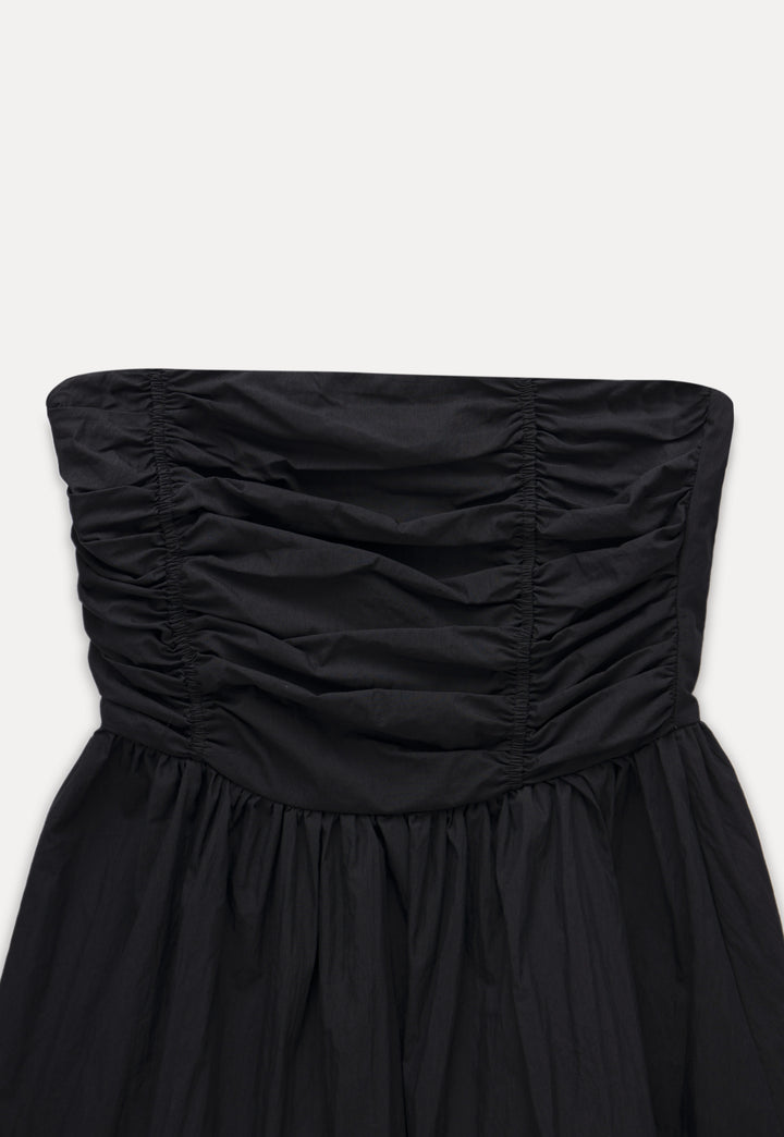 Lace Trim Pleated Hem Bustier Top