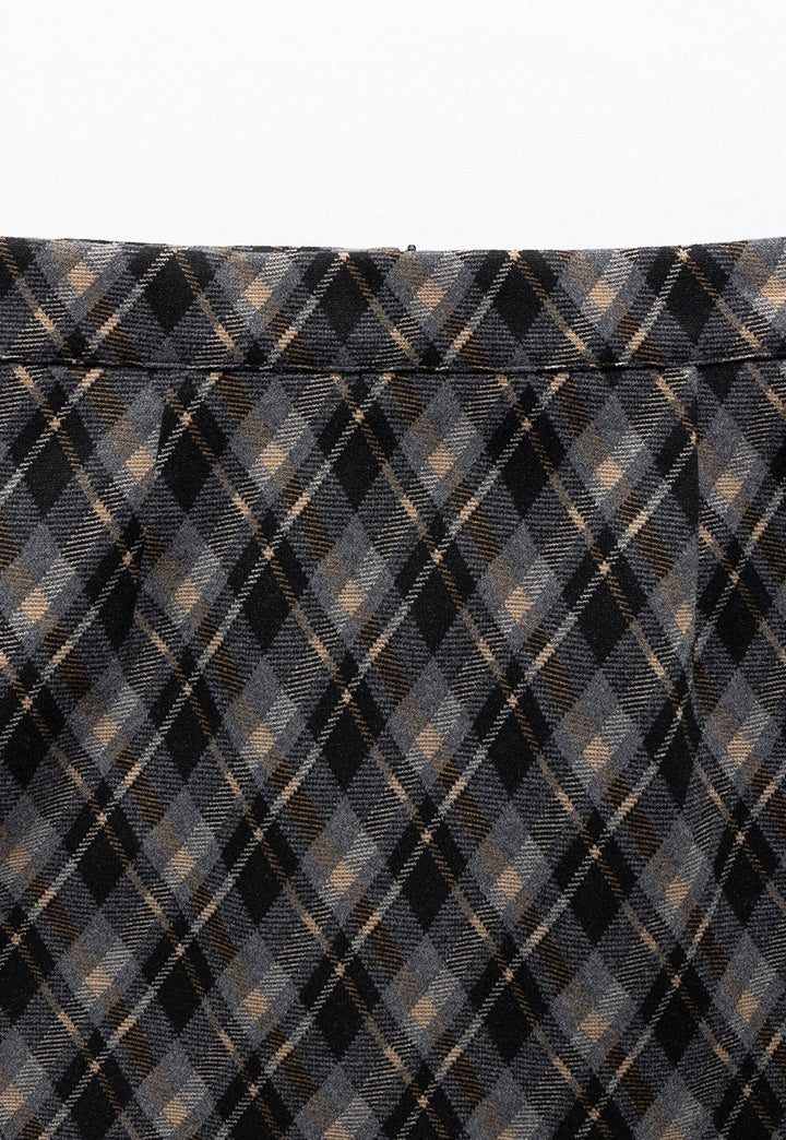 Women's Plaid Wool Skirt