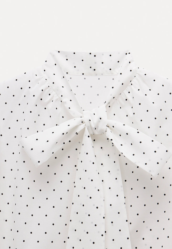 Women’s Polka Dot Bow Blouse