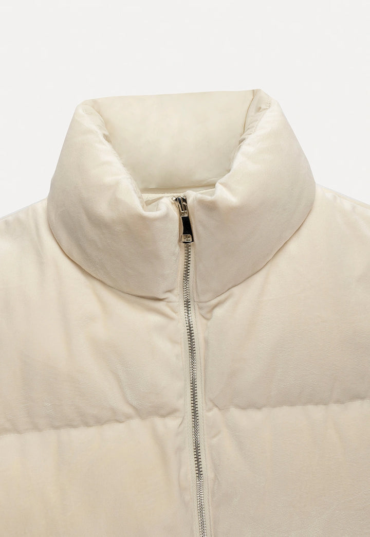 Puffer Vest with High Neck and Zip Closure