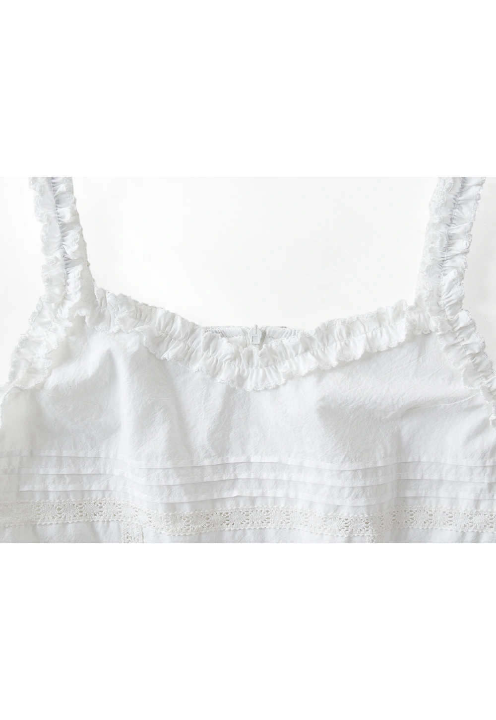 Robe sans manches bordée de dentelle blanche pour femmes