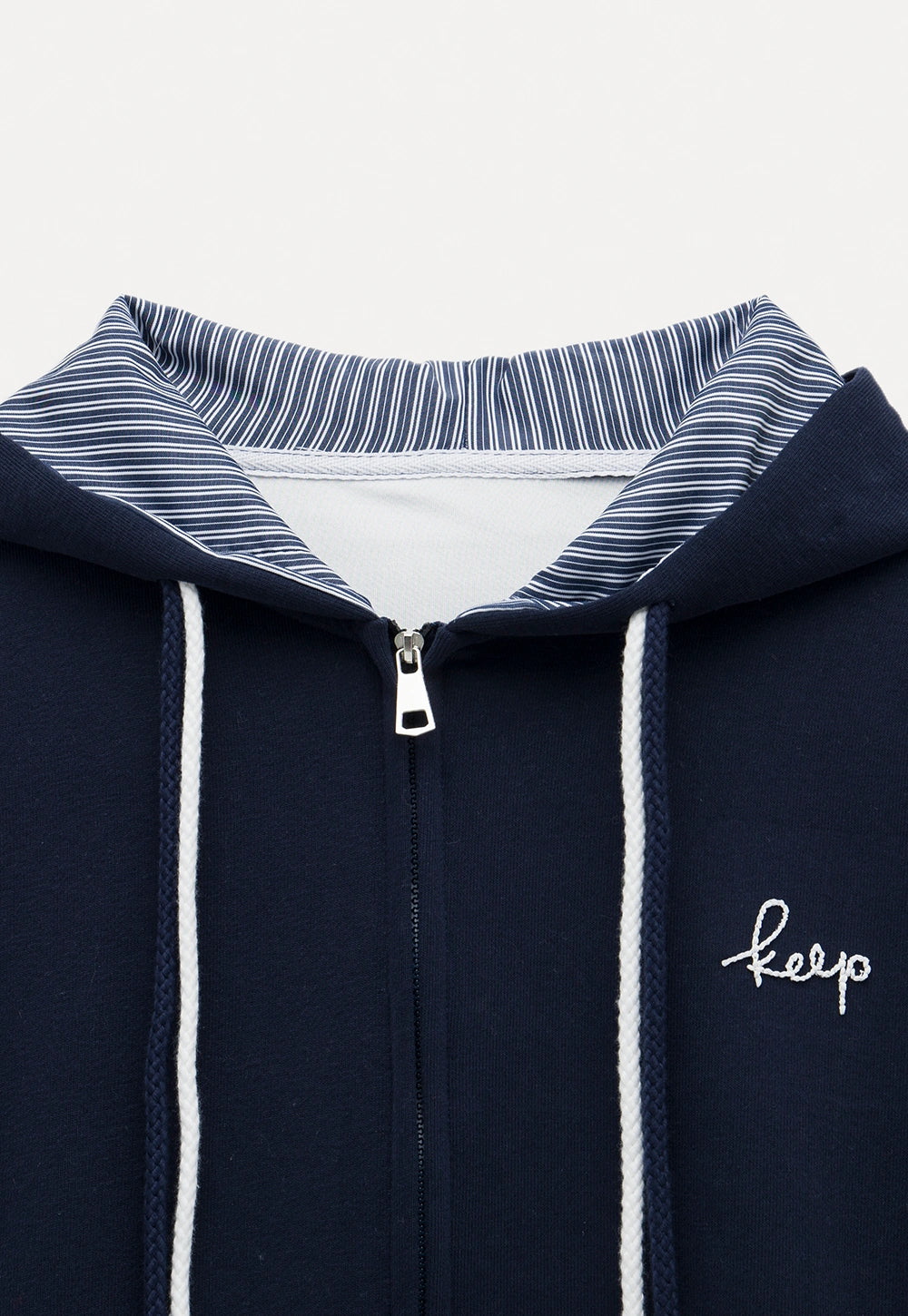 Women's Striped Lined Zipper Hoodie