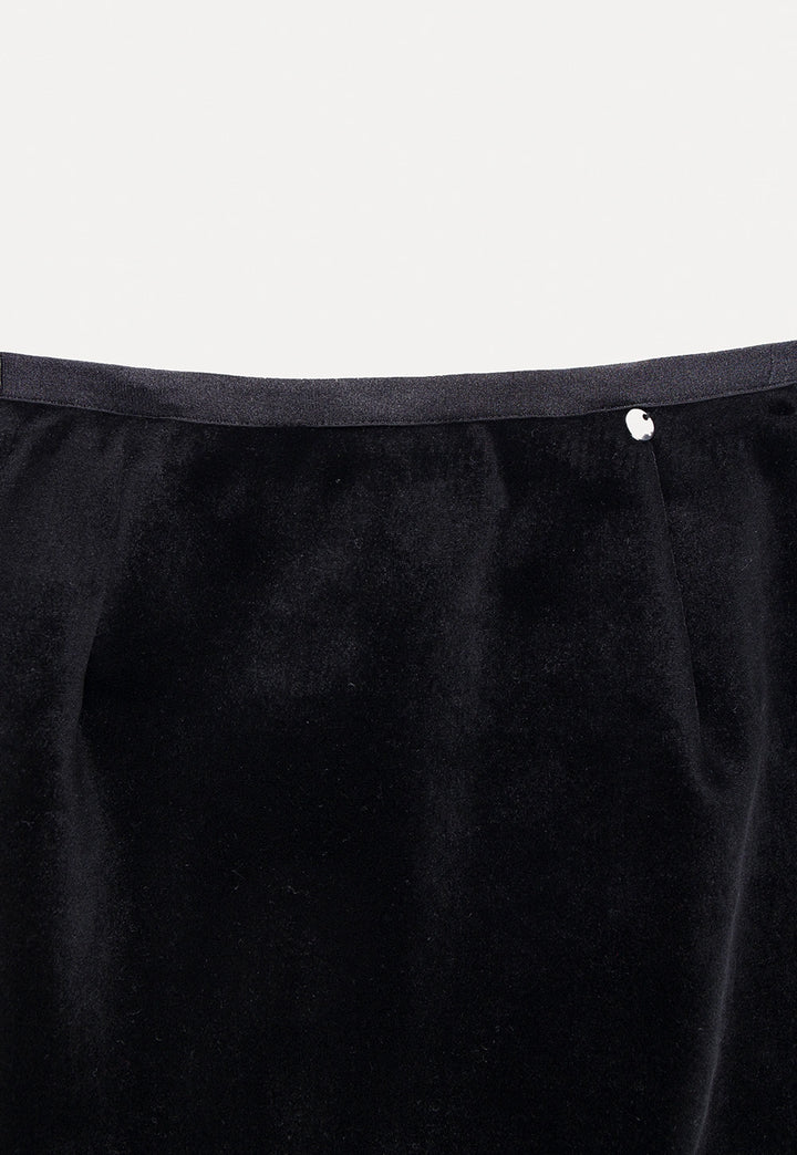 Women's Black Velvet Mini Skirt