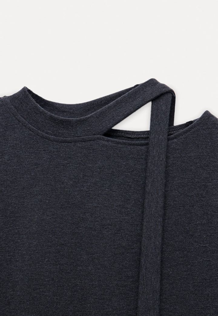 Asymmetric Tie-Shoulder Tee