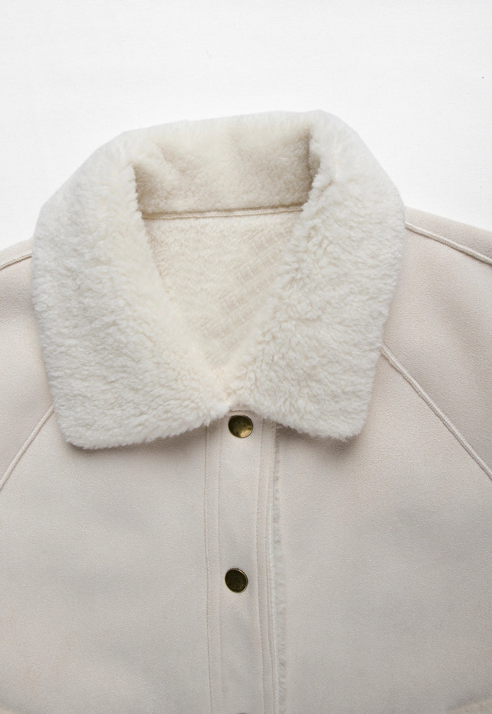 Women's Faux Shearling Suede Jacket with Cozy Collar