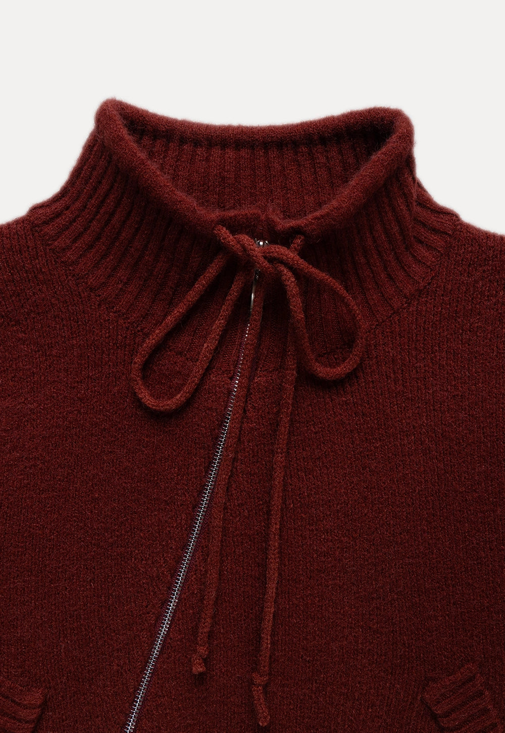 High-Neck Zip-Up Sweater With A Relaxed Fit