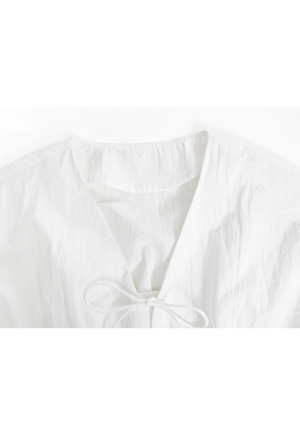 Women's White Bow-Tie Front Blouse