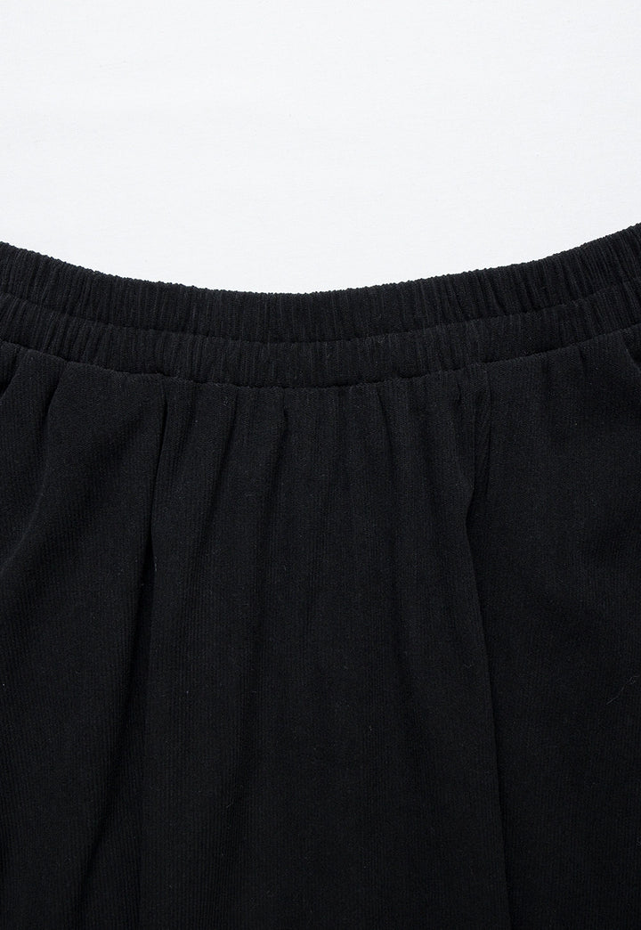 Flared Midi Skirt with Elastic Waist