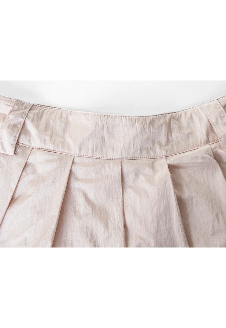 Jupe bourgeon plissée rose pour femme - Tissu doux, Silhouette fluide