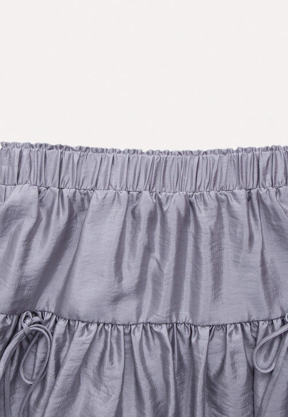 Gray Tiered Bubble Mini Skirt