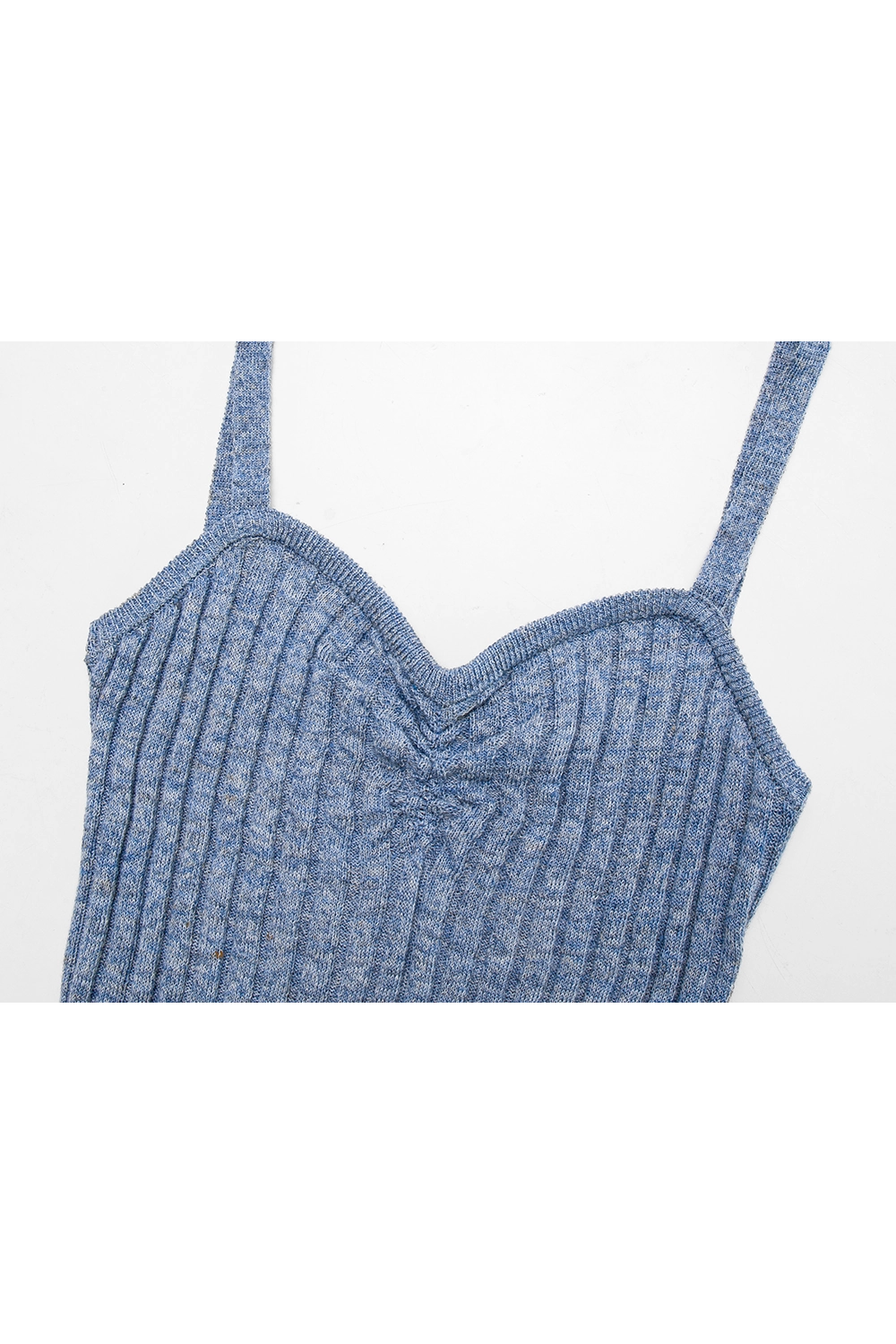Débardeur rayé froncé en tricot pour femmes