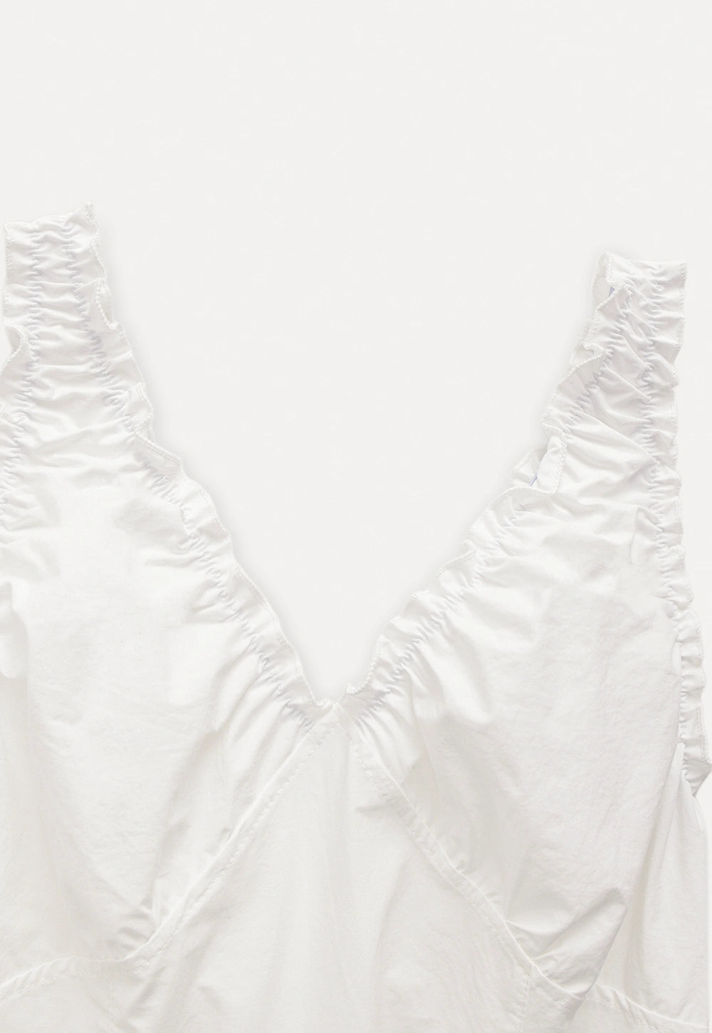 White Ruffled Strap A-Line Dress