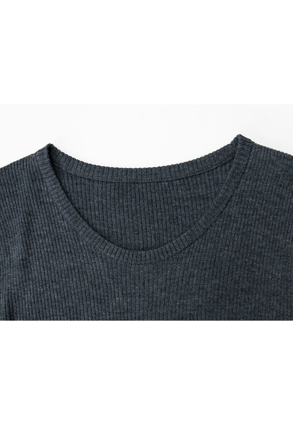 Basic Long-Sleeve Ribbed Knit Top