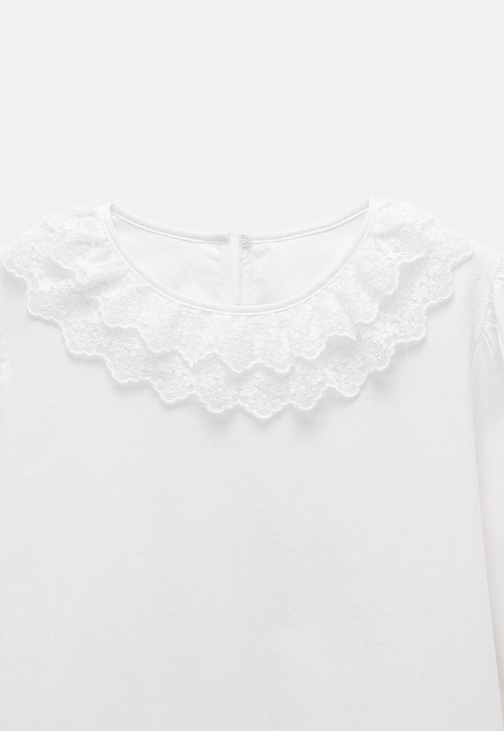 Women's Long-Sleeve Lace Collar Blouse