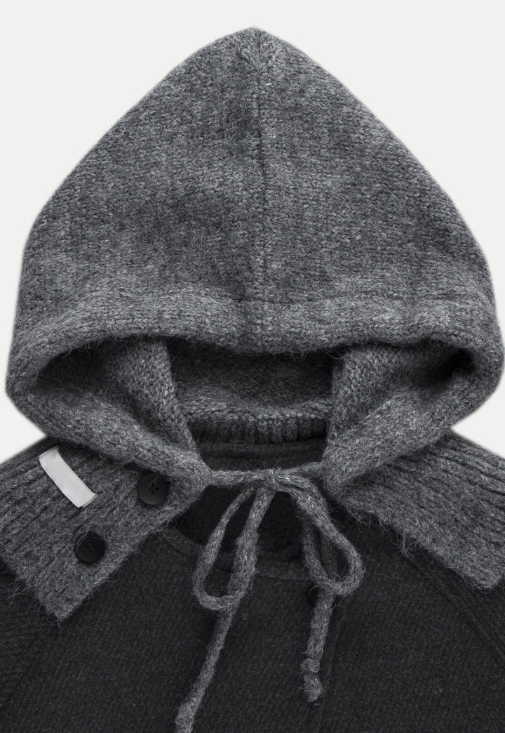 Women's Wool-Blend Jacket with Knit Hood