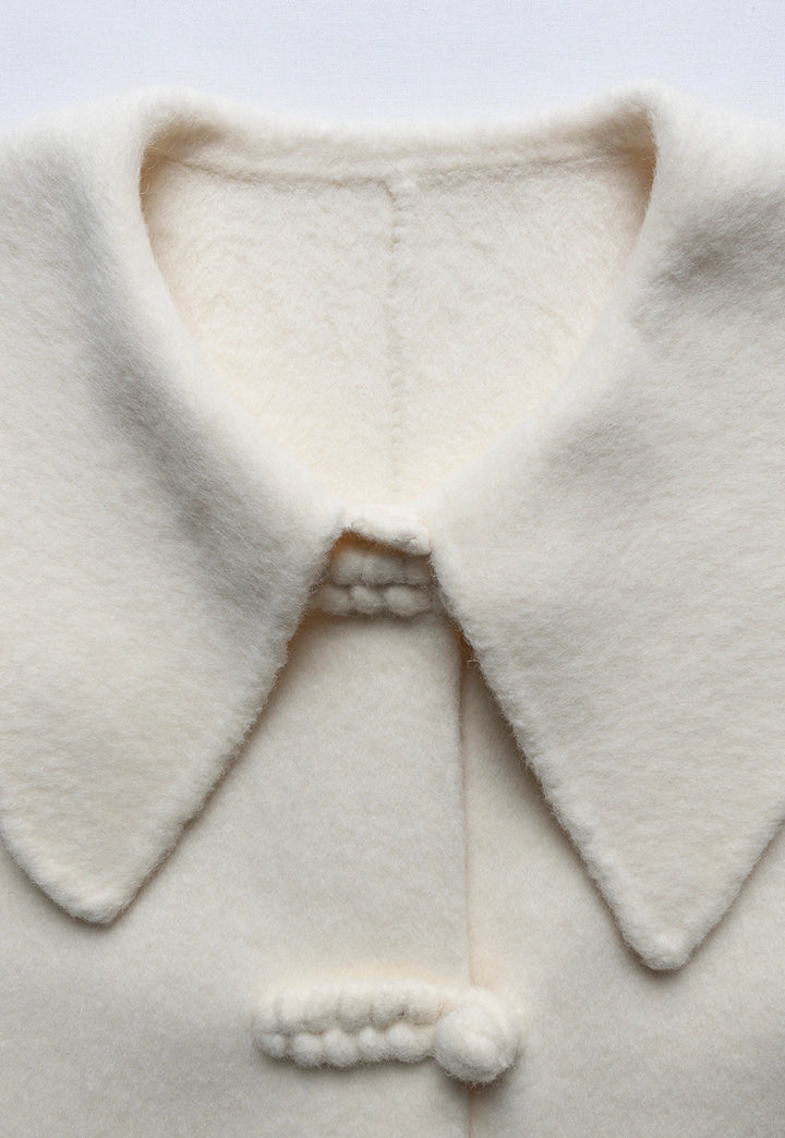 Women's Wool Coat with Oversized Collar