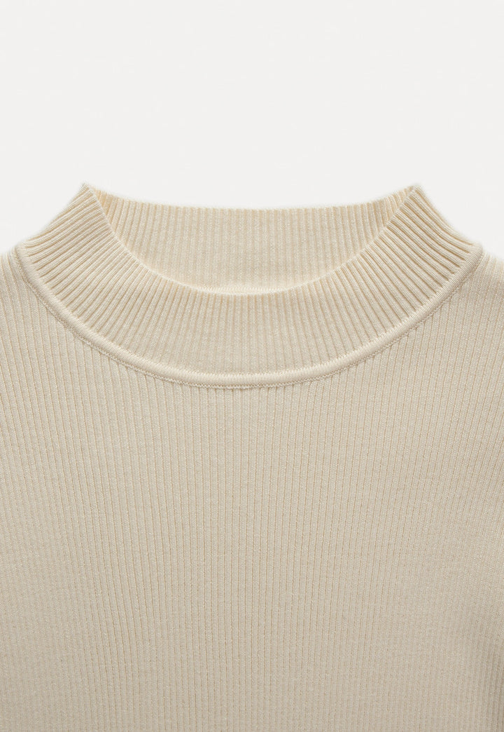 Women's Ribbed Mock Neck Long Sleeve Top